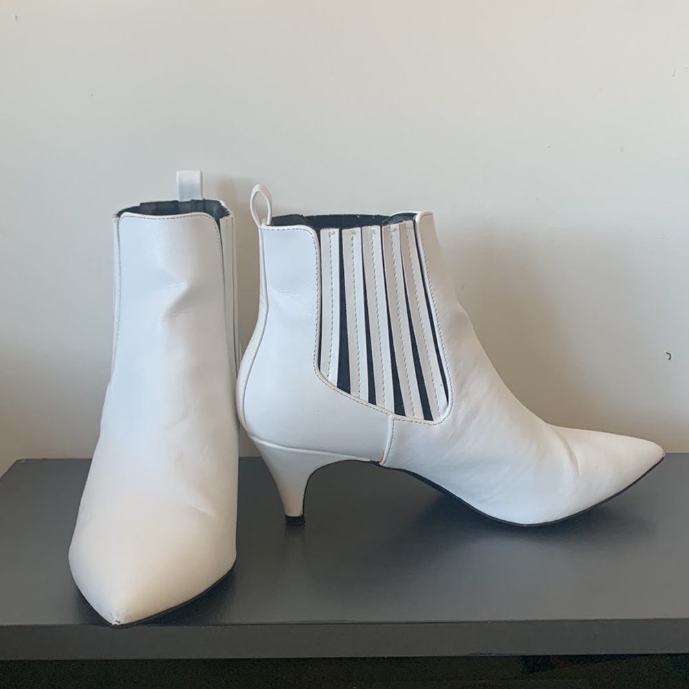White point toe booties